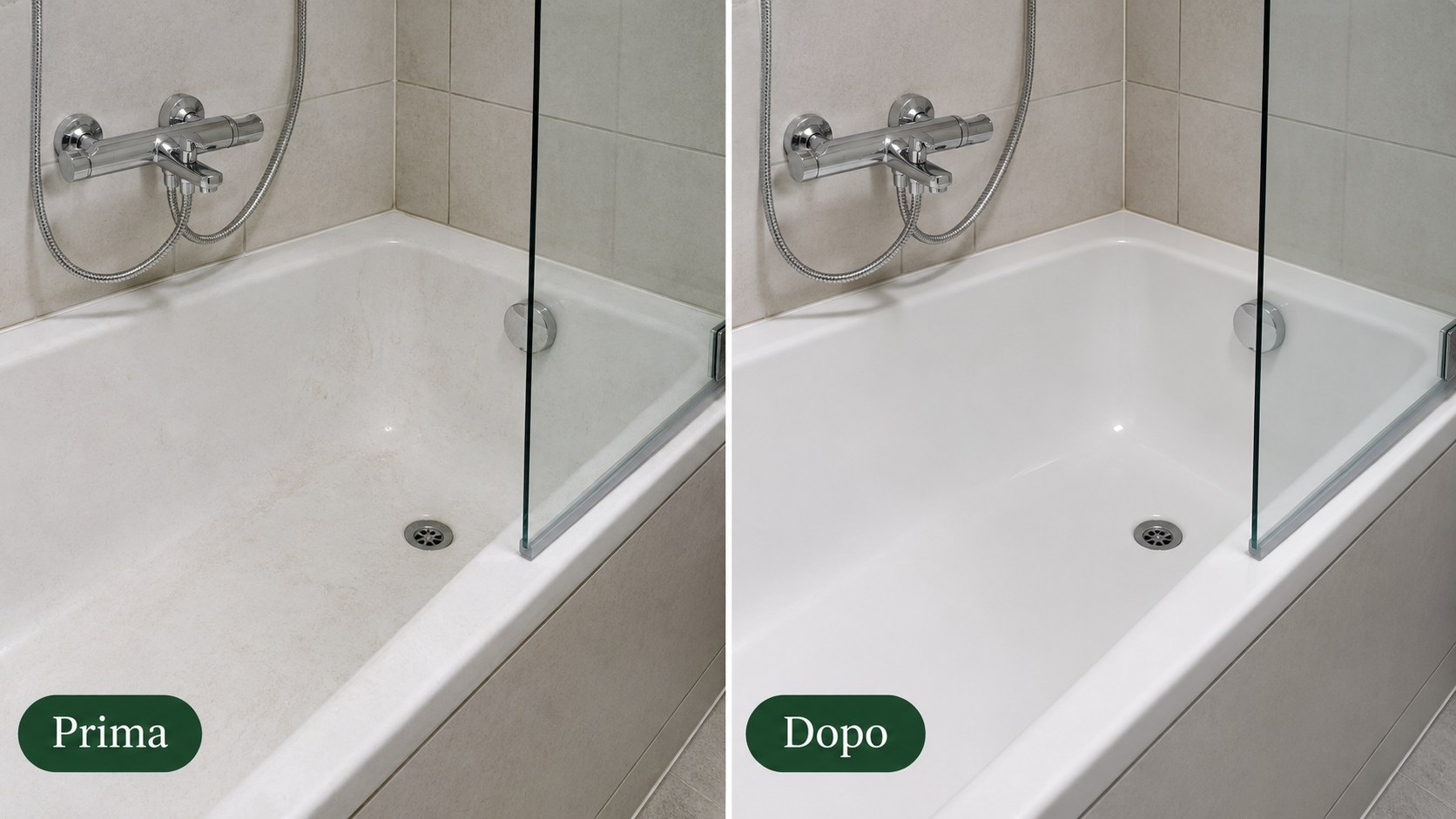 Confronto prima e dopo: Vasca da bagno